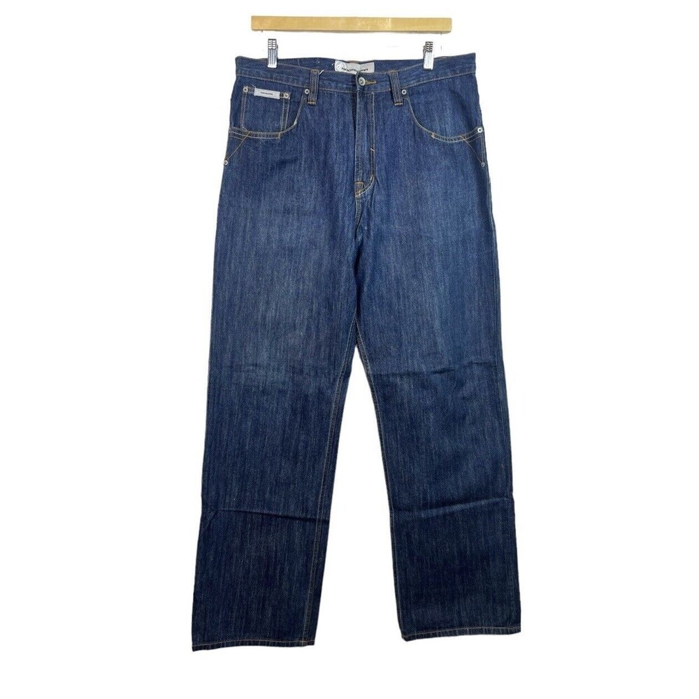 Rocawear Vintage Mens Blue Denim Baggy Y2K Jeans Size 36